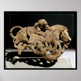 Ornamental plaque depicting a wild boar poster