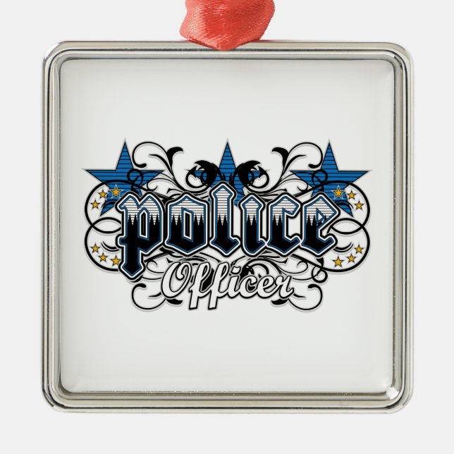 Ornamental Police Officer Metal Tree Decoration (Front)