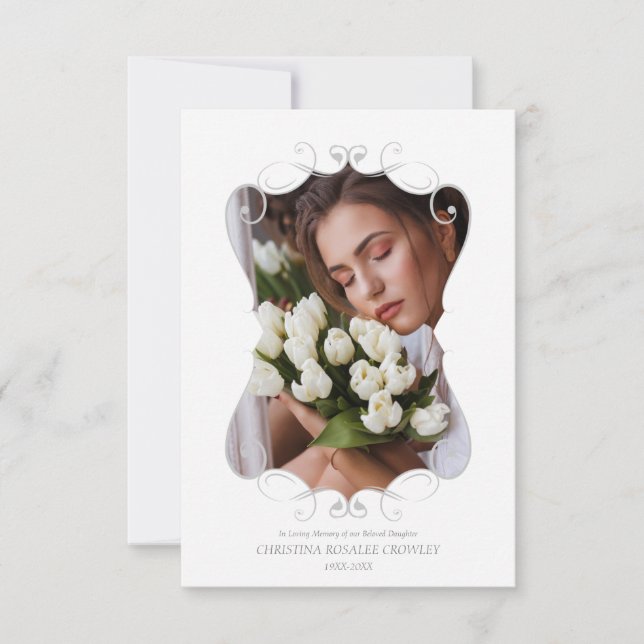 Ornamental Remember Loved One Passed Away Funeral Invitation (Front)