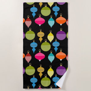 Ornamental Retro Christmas Decorative Ball Beach Towel