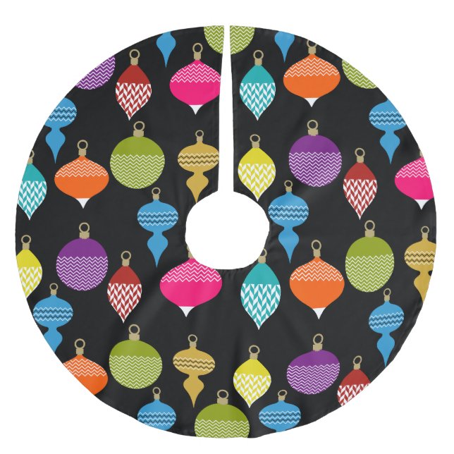 Ornamental Retro Christmas Decorative Ball Brushed Polyester Tree Skirt (Front)