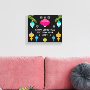 Ornamental Retro Christmas Decorative Ball Canvas Print