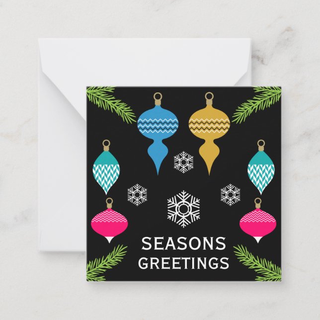 Ornamental Retro Christmas Decorative Ball Card (Front)