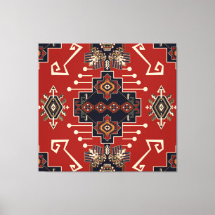 Ornamental Rug Design: Vintage Geometric. Canvas Print