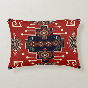 Ornamental Rug Design: Vintage Geometric. Decorative Cushion
