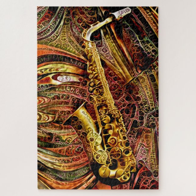 Ornamental Saxophon Jigsaw Puzzle (Vertical)