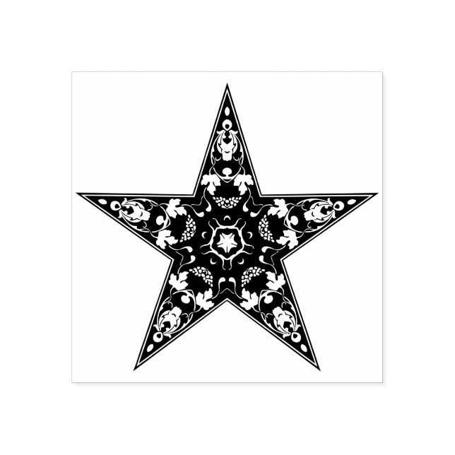 Ornamental Star Rubber Stamp (Imprint)