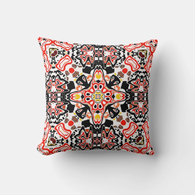 Ornamental style geometric moroccan kaliedoscope m cushion (Front)