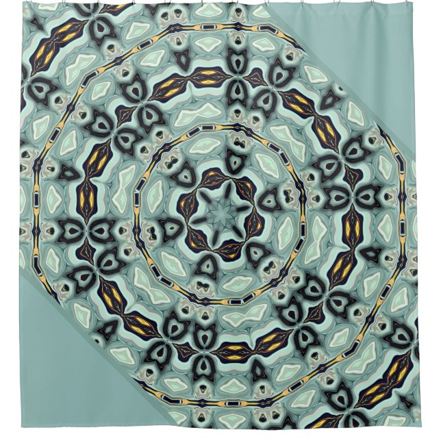 Ornamental style geometric moroccan kaliedoscope m shower curtain (Front)