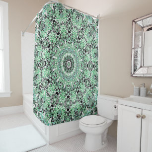 Ornamental style geometric moroccan kaliedoscope m shower curtain