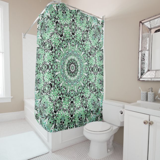 Ornamental style geometric moroccan kaliedoscope m shower curtain (In Situ)