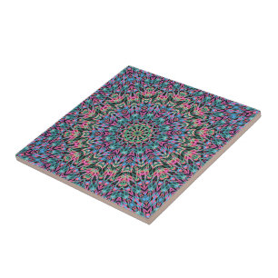 Ornamental style geometric moroccan kaliedoscope m tile