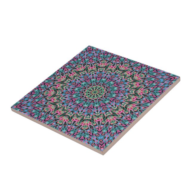 Ornamental style geometric moroccan kaliedoscope m tile (Side)