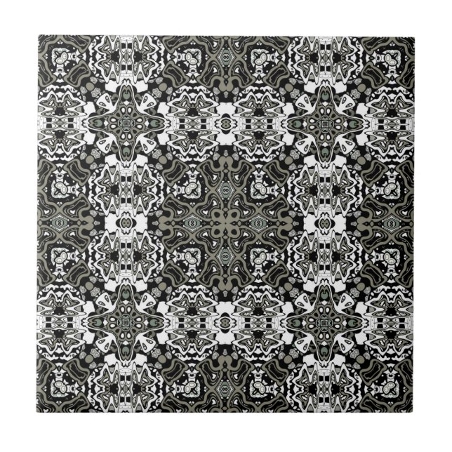 Ornamental style geometric moroccan kaliedoscope m tile (Front)