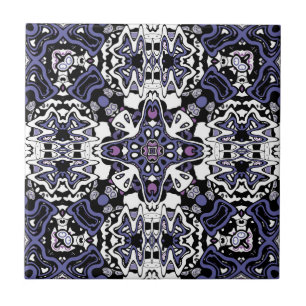 Ornamental style geometric moroccan kaliedoscope m tile