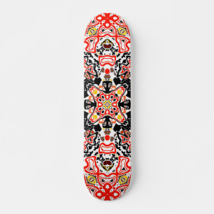 Ornamental style geometric moroccan kaliedoscope skateboard