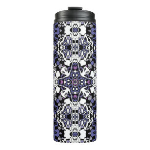 Ornamental style geometric moroccan kaliedoscope thermal tumbler