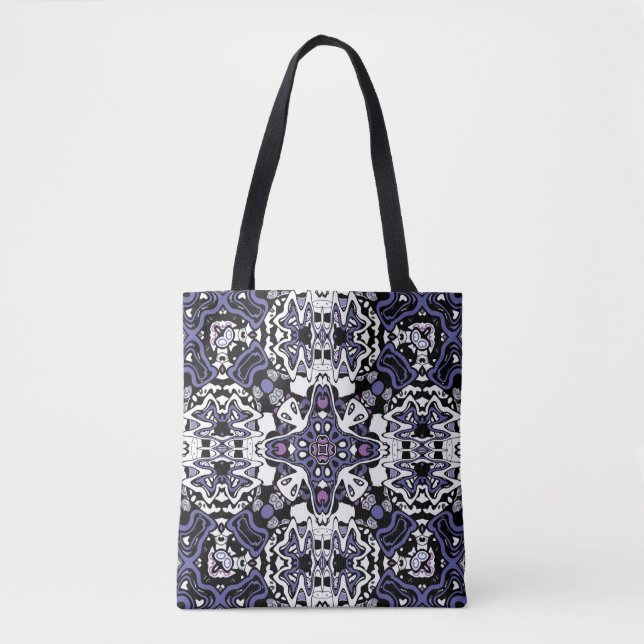 Ornamental style geometric moroccan kaliedoscope  tote bag (Front)
