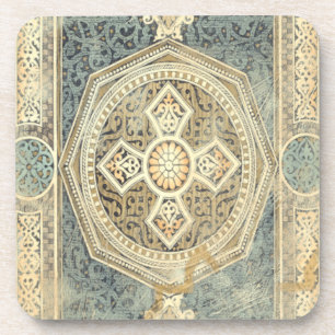Ornamental Tapestry with Ornate Geometric Design Coaster