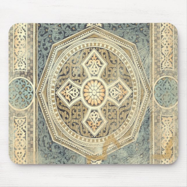 Ornamental Tapestry with Ornate Geometric Design Mouse Mat (Front)