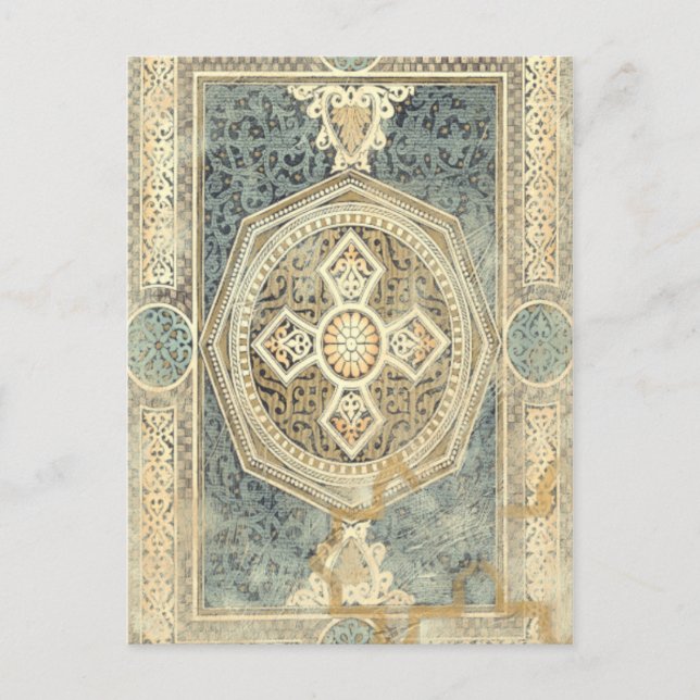 Ornamental Tapestry with Ornate Geometric Design Postcard (Front)