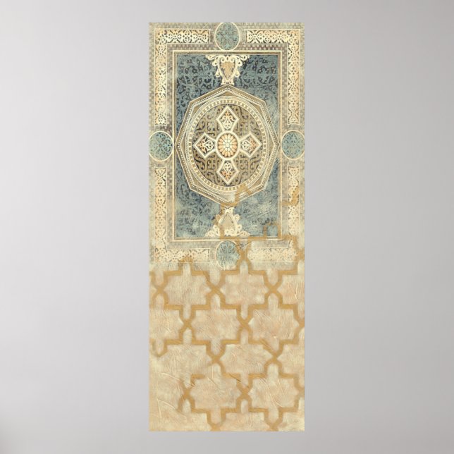 Ornamental Tapestry with Ornate Geometric Design Poster (Front)