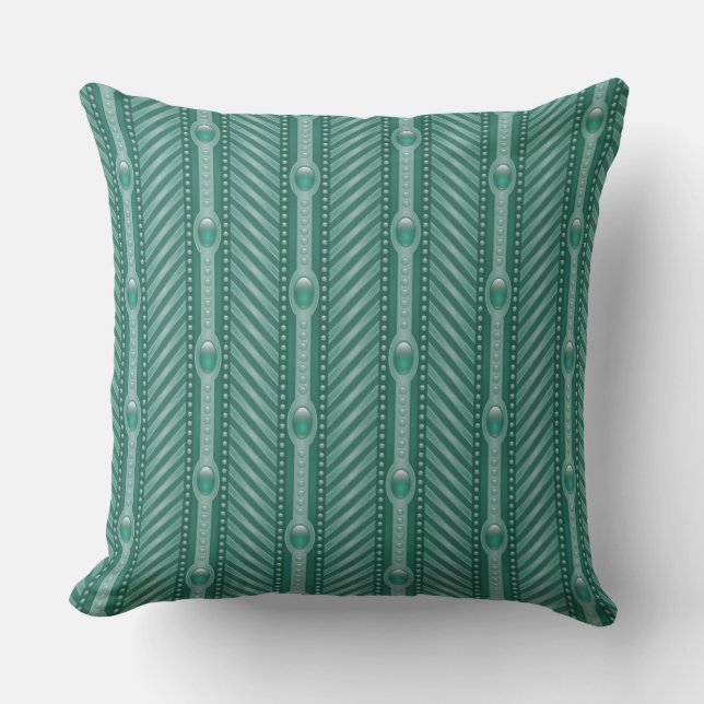 Ornamental Teal Pattern Cushion (Front)