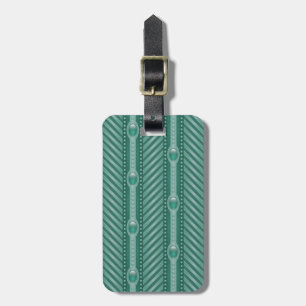 Ornamental Teal Pattern Luggage Tag