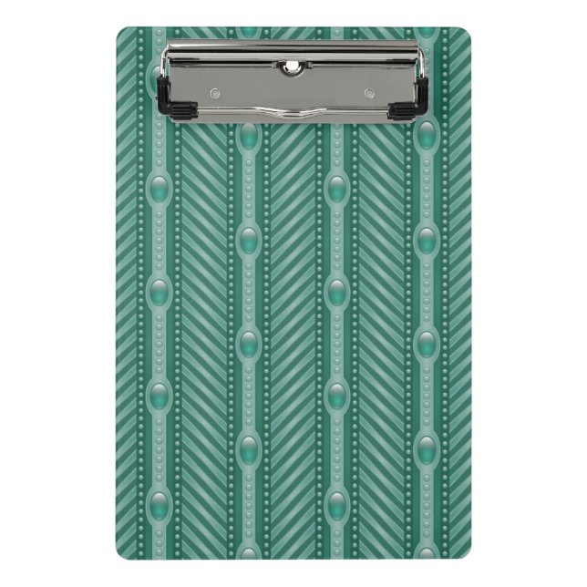 Ornamental Teal Pattern Mini Clipboard (Front)