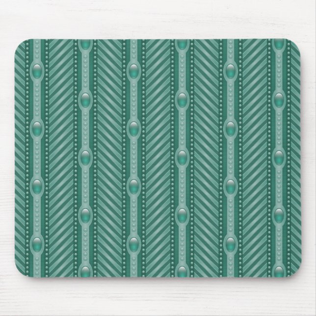 Ornamental Teal Pattern Mouse Mat (Front)