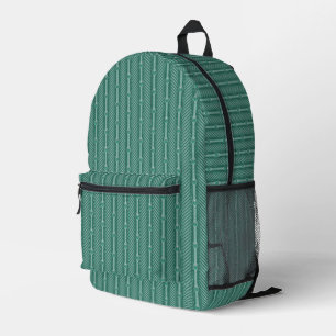 Ornamental Teal Pattern Printed Backpack
