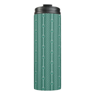 Ornamental Teal Pattern Thermal Tumbler