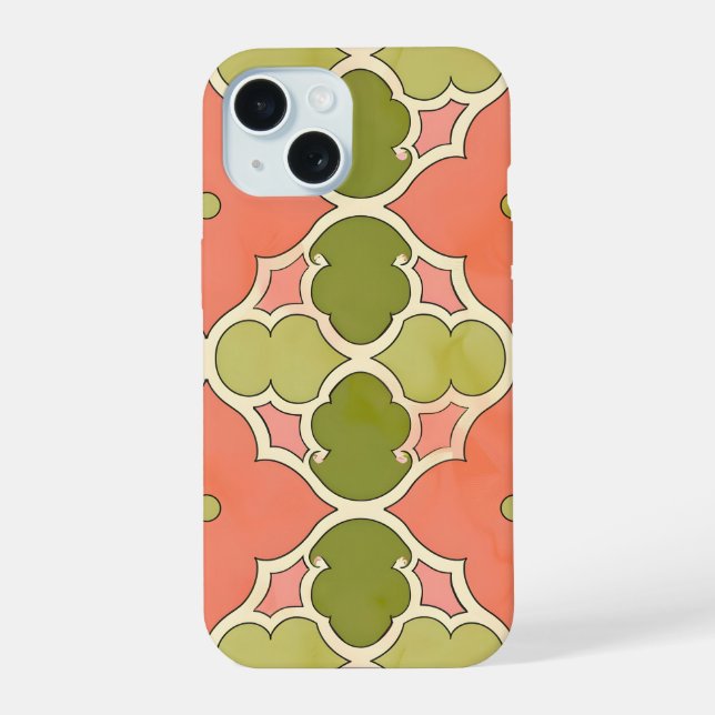 Ornamental Tile Blossom iPhone 15 Case (Back)