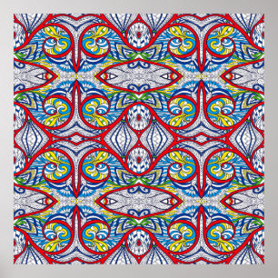 Ornamental Tribal Seamless pattern. Illustration.  Poster