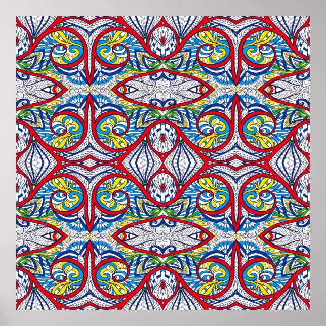 Ornamental Tribal Seamless pattern. Illustration.  Poster (Front)