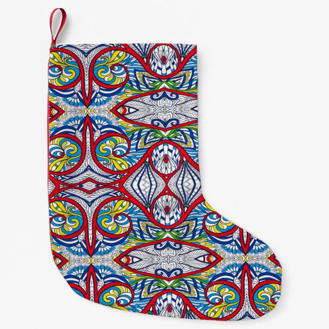 Ornamental Tribal Seamless pattern. Illustration.  Small Christmas Stocking (Front)