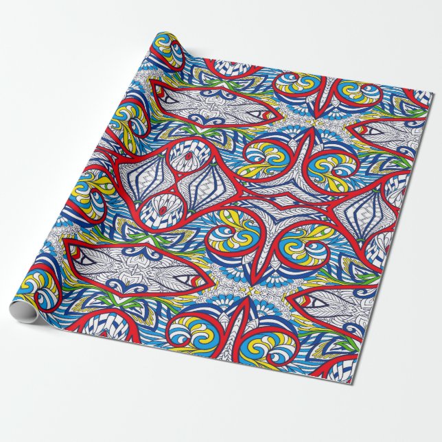Ornamental Tribal Seamless pattern. illustration. Wrapping Paper (Unrolled)
