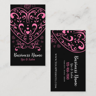 Ornamental Valentine's Day Heart Business Card