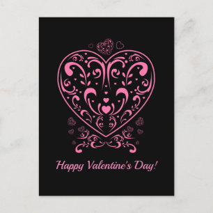 Ornamental Valentine's Day Heart Postcard