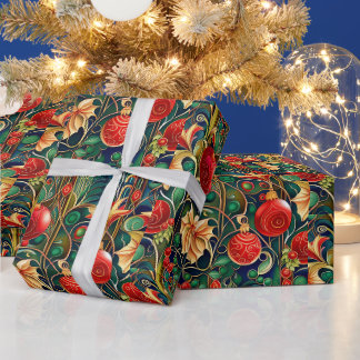 Ornamental Vibrant Christmas Wrapping Paper