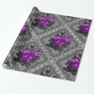 Ornamental Vintage Baroque Floral and Lace Wrapping Paper