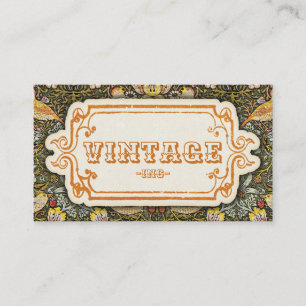 Ornamental vintage design birds and strawberries business card
