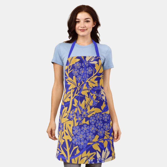 Ornamental vivid blue and golden yellow apron (Worn)