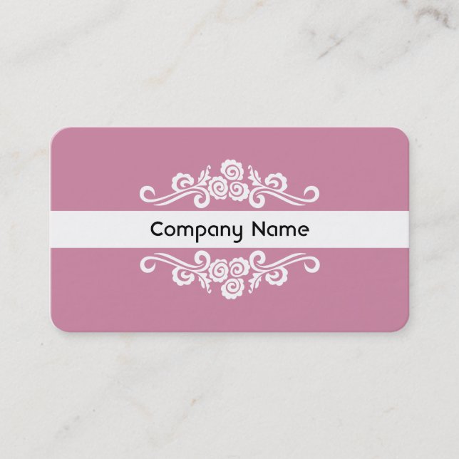 Ornamental - White on Cashmere Rose Business Card (Front)