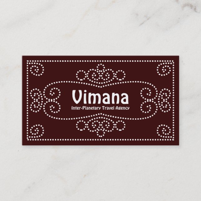 Ornamental - White on Dark Brown 330000 Business Card (Front)