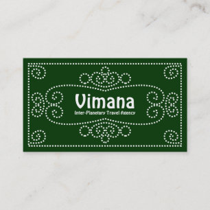 Ornamental - White on Dark Green 003300 Business Card