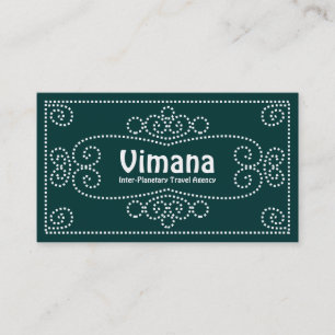 Ornamental - White on Dark Green 003333 Business Card