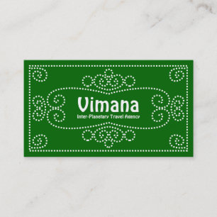 Ornamental - White on Green 006600 Business Card