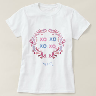 Ornamental Wreath Hearts XO XO Valentine's Day T-Shirt