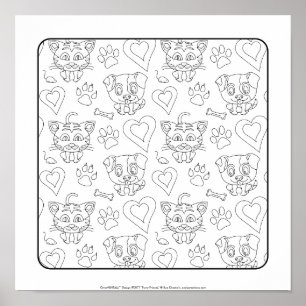OrnaMENTALs #0077 Furry Friends Colour Your Own Poster